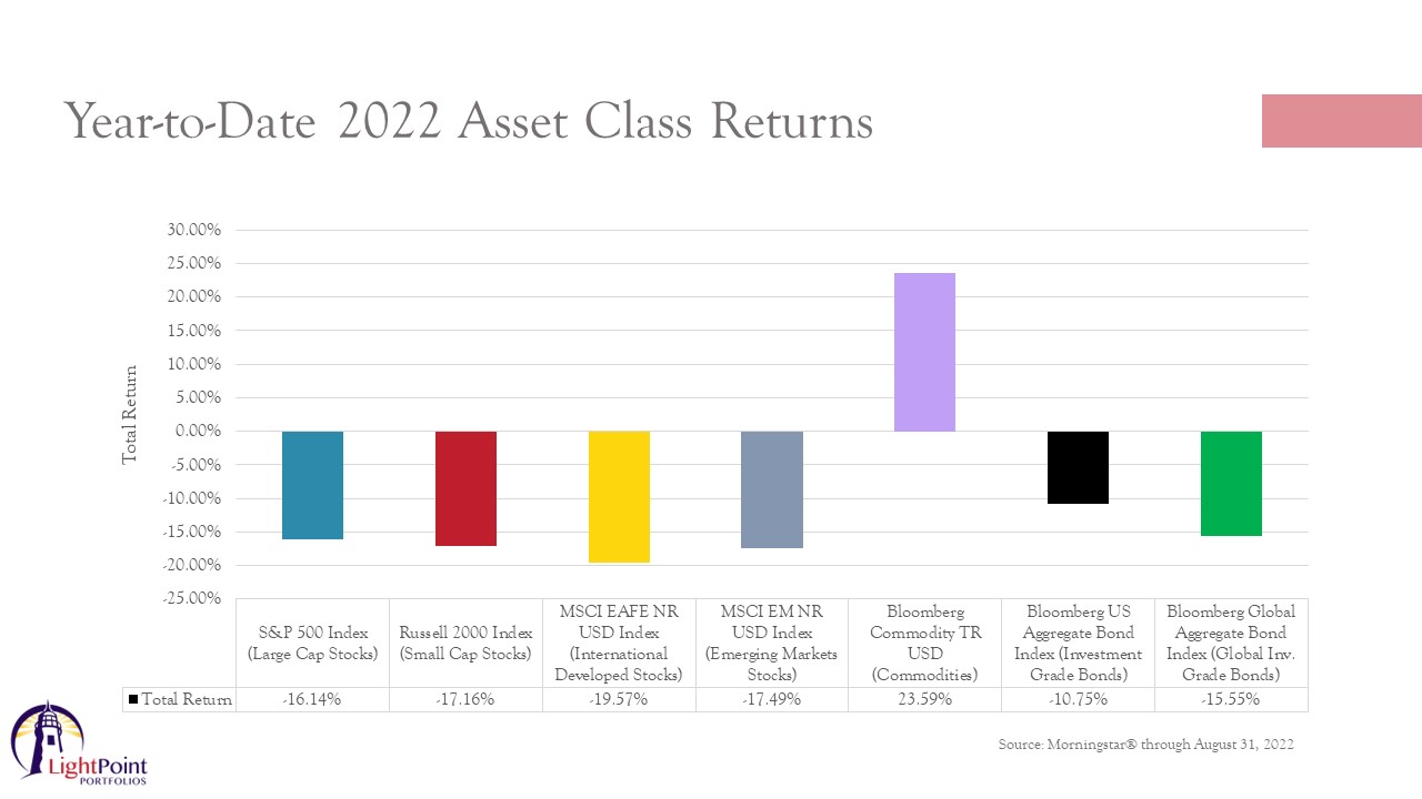 YTD asset class returns 2022
