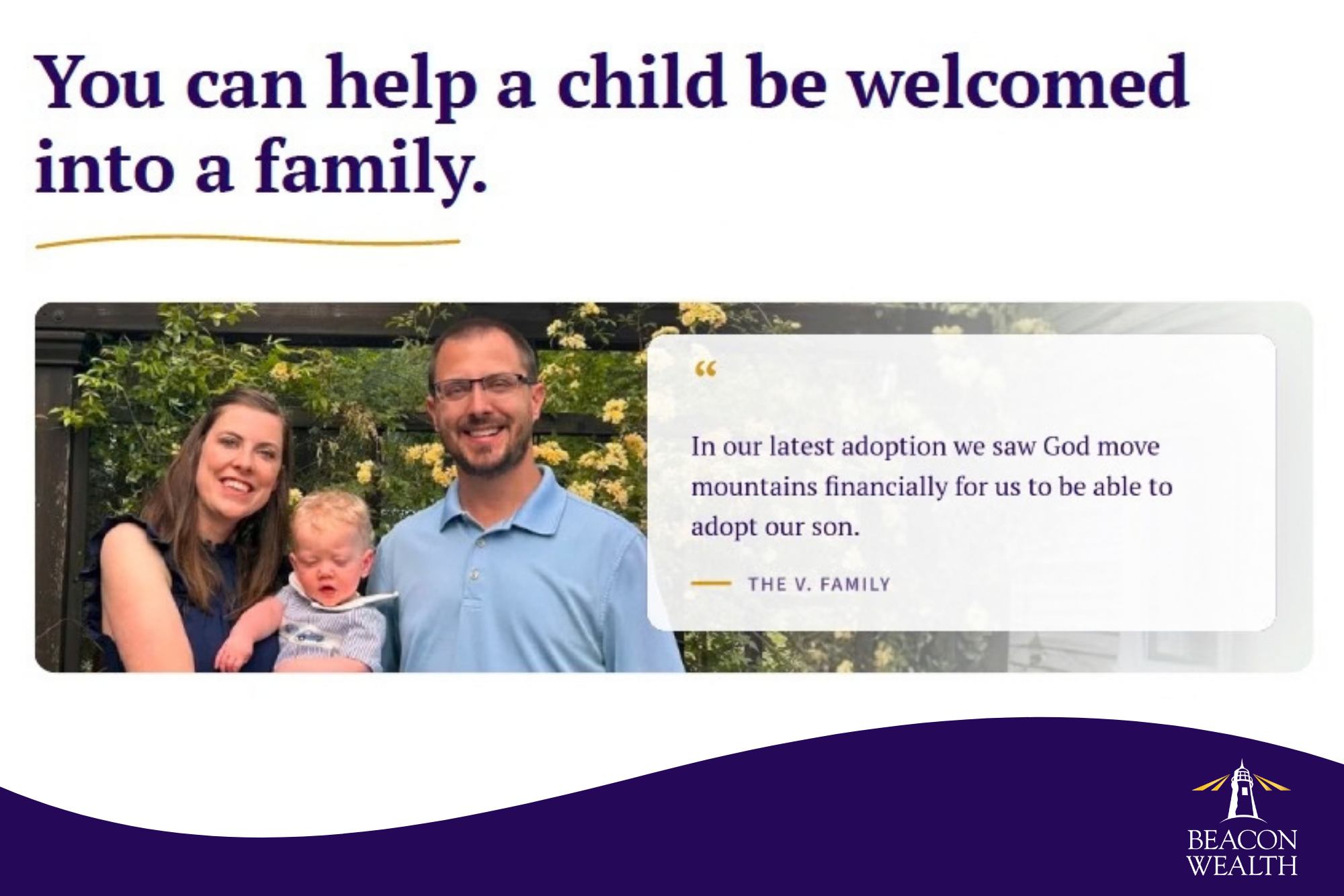 Beacon Wealth Partners with The Omnah Foundation to Aid Christian Adoption - post